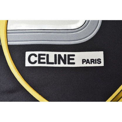 Celine Scarf Vintage Carre 90 Carriage Harness Gold White Black — view 5
