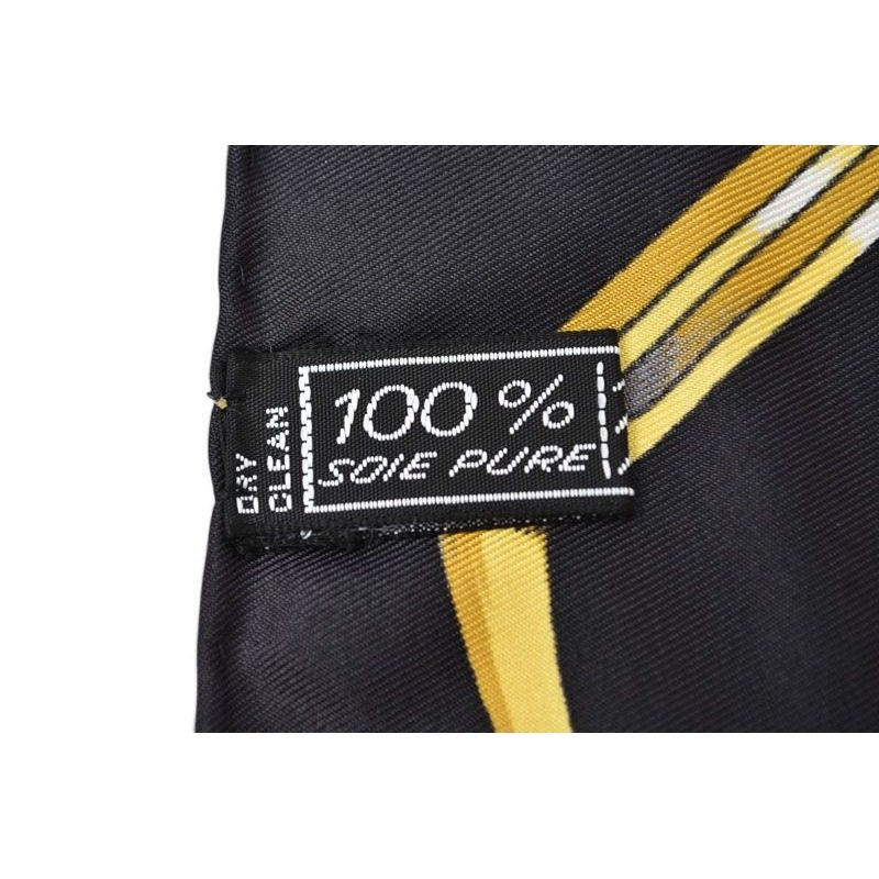 Celine Scarf Vintage Carre 90 Carriage Harness Gold White Black — view 6