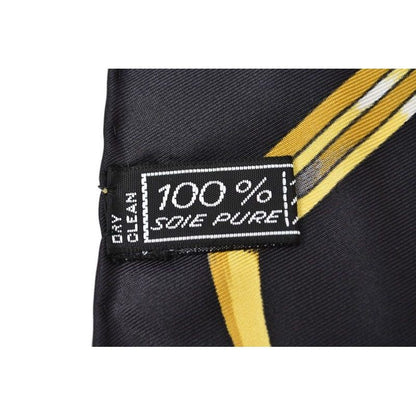 Celine Scarf Vintage Carre 90 Carriage Harness Gold White Black — view 6
