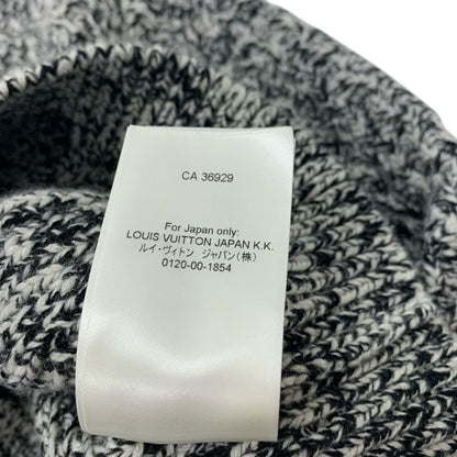Louis Vuitton Top Wool Black White Gold Knit Circle Logo Chain Turtleneck