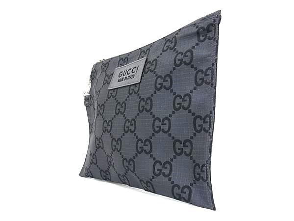 Gucci 770662 GG Pattern GG Canvas Clutch Bag Second Bag Men's Grey And Black