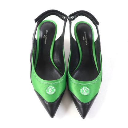 Louis Vuitton Arkwright Line Pointed Toe Back Strap Pumps With Rubber LV Logo