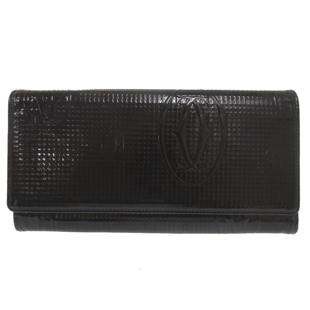 Cartier Happy Birthday Patent Leather Black Wallet