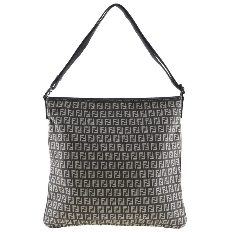 Fendi One Shoulder Zucchino Canvas Brown Unisex Shoulder Bag