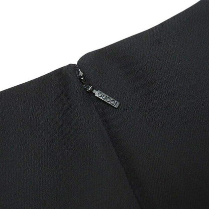 Gucci Dress Size 36 Silk Blend Wool Short Sleeves Tight Midi Dress Made In