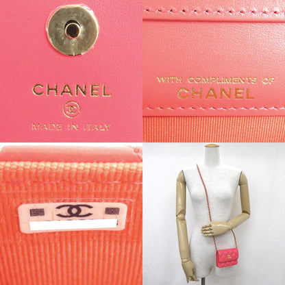 Chanel Matelasse Chain Pochette Salmon Pink Cd0204 Gold Hardware Cuff