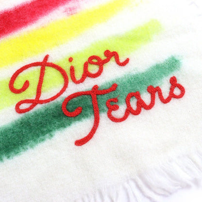 Dior Denim Tears Homme Alpaca Logo Embroidery Border Pattern Shawl Scarf — view 5