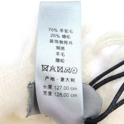 Dior Denim Tears Homme Alpaca Logo Embroidery Border Pattern Shawl Scarf — view 7