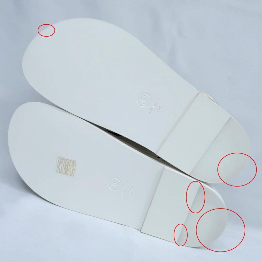 Chanel Velcro Comfort Sandals CC Mark Off White Black 38C — view 8