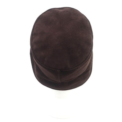 CHANEL 23AW Goatskin Bucket Hat With Coco Mark Hardware Hat Brown M With Box