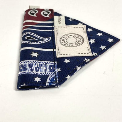 Hermes Collar Dog Bandana "apron D'or" S H800750e 01 Silk Bordeaux / Blue