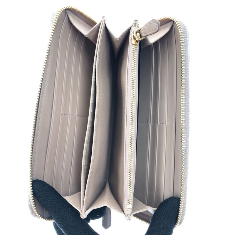 Prada Round Long Wallet Saffiano 1ml506 Beige