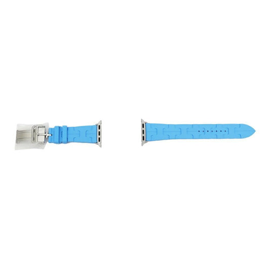 Hermes Simple Tour Kilim Light Blue Silver Apple Watch Strap