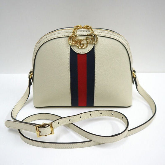 Gucci Ophidia Shoulder Bag Leather White Gold