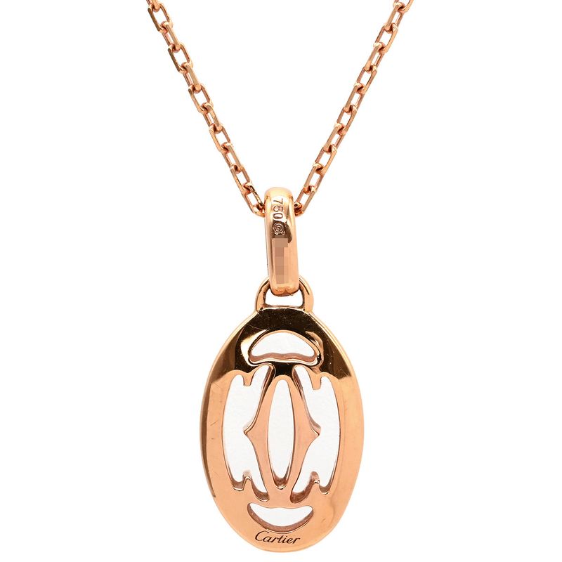 Cartier Necklace Logo Double C 18krg Diamonds Rose Gold 750rg 18k 18k Diamonds