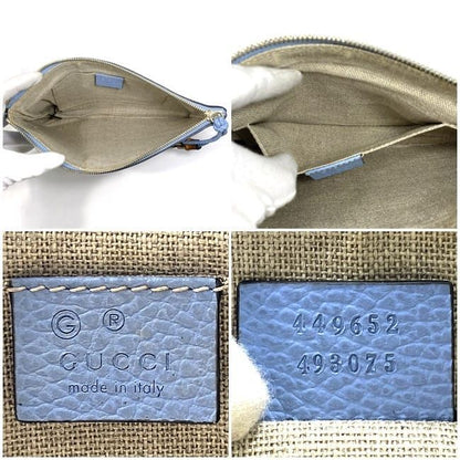 Gucci Pouch Ec22858 Light Blue Bamboo 449652 Excellent Condition