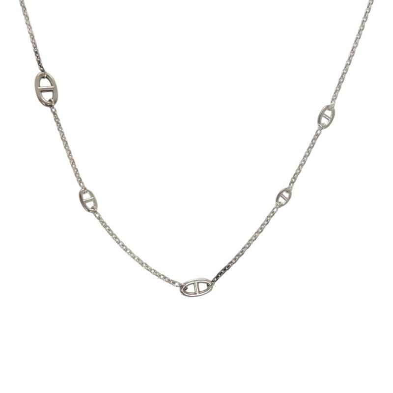Hermes Chaine D'ancre 925 Silver Necklace 1411