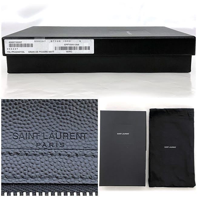 Saint Laurent Folding Long Wallet Black Tgn