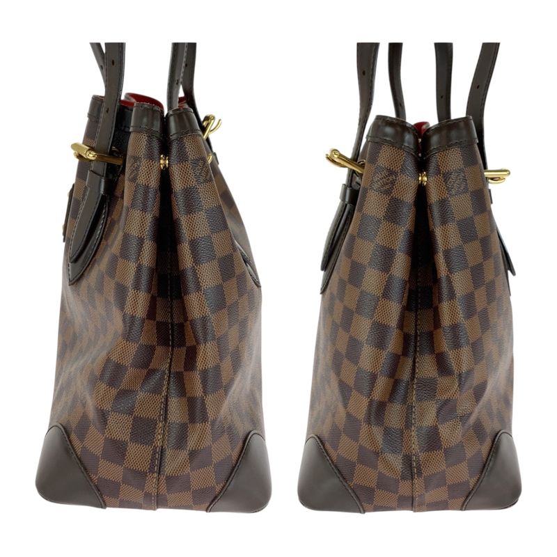 Louis Vuitton Damier Hampstead MM Brown Gold Hardware PVC N51204 Tote Bag