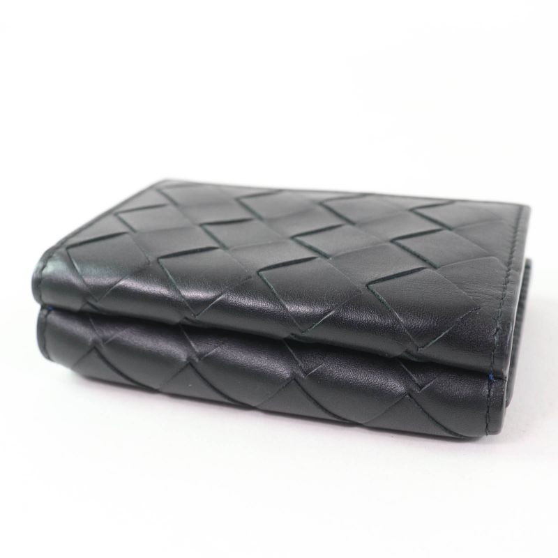 Bottega Veneta Leather Intrecciato Tiny Trifold Wallet Compact