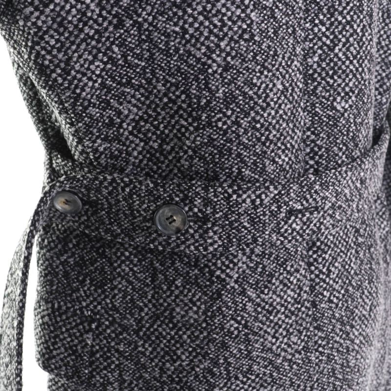 Celine 2 8W82 253C Phoebe Period Double Breasted Tweed Long Coat Greyish 34