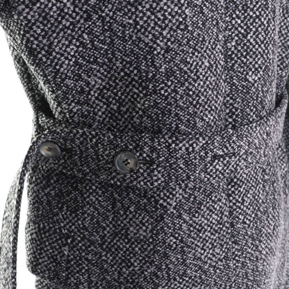 Celine 2 8W82 253C Phoebe Period Double Breasted Tweed Long Coat Greyish 34