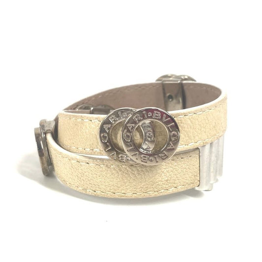 Bvlgari Bracelet Bvlgari Logo Double Coiled Leather Beige