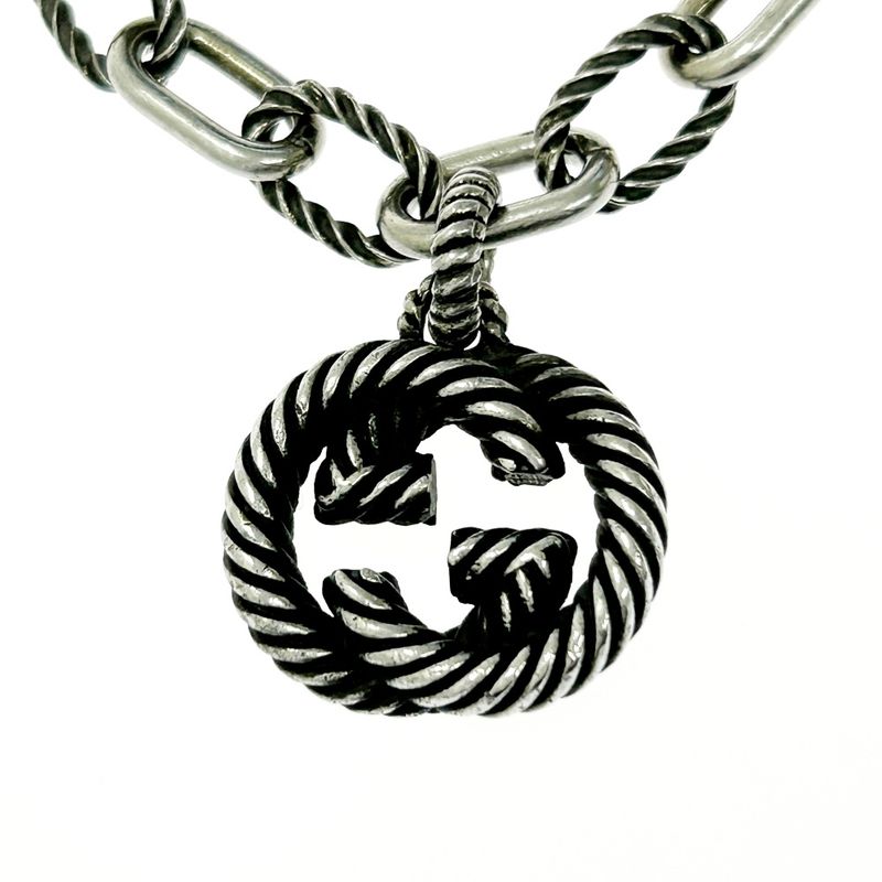 Gucci Silver Interlocking G Bracelet 15.1g 925 Engraved 368418 Bracelet