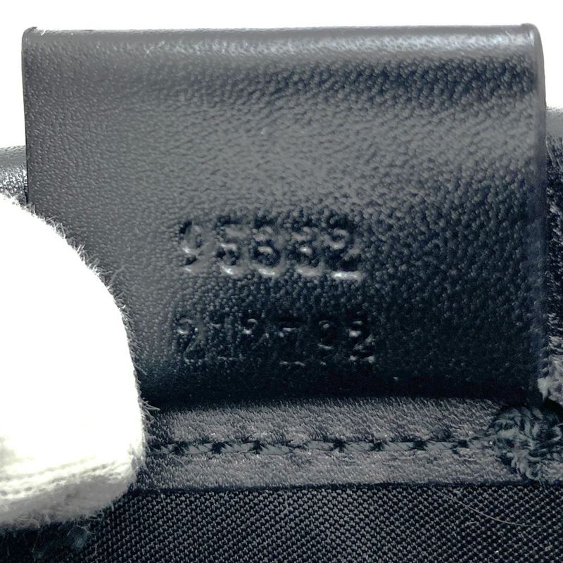 Gucci 95332 Shoulder Bag Handbag Large Bag Beige Black Canvas Leather Fashion