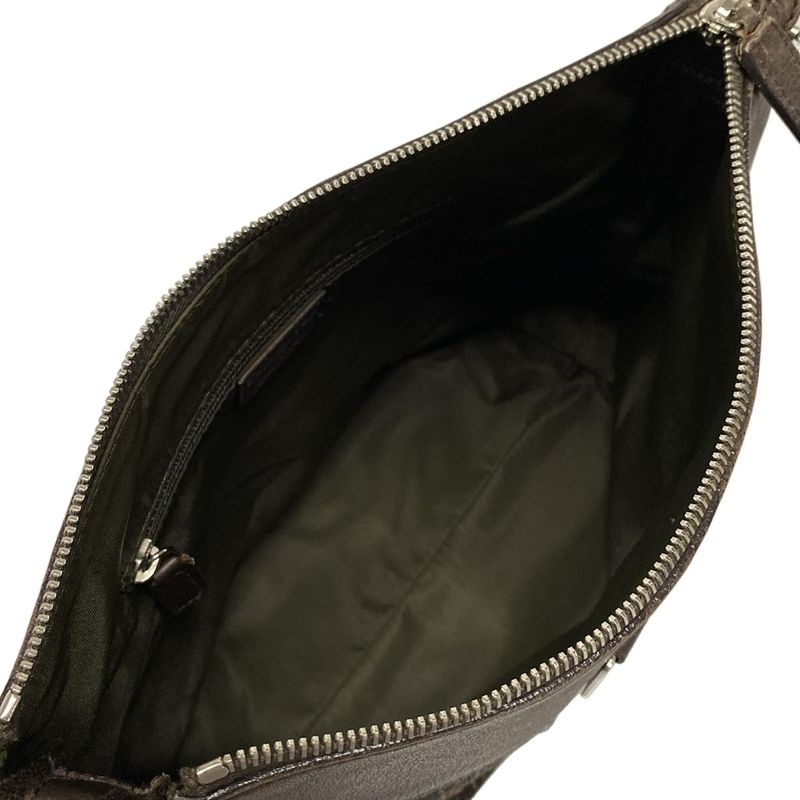 Dior/christian Dior Shoulder Bag Street Chictrotter Dark Brown Leather