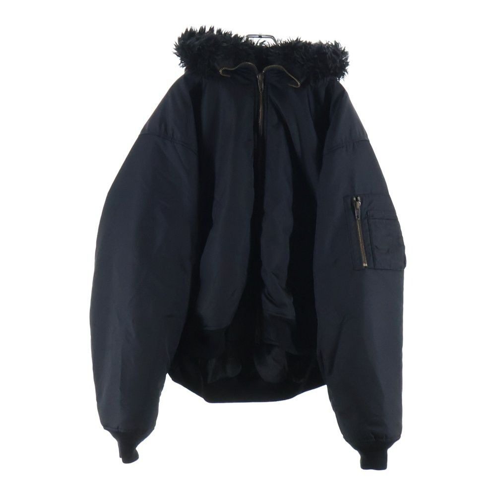 Balenciaga Hooded Bomber Jacket with Hood Fur Black