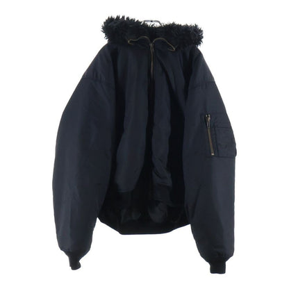 Balenciaga Hooded Bomber Jacket with Hood Fur Black