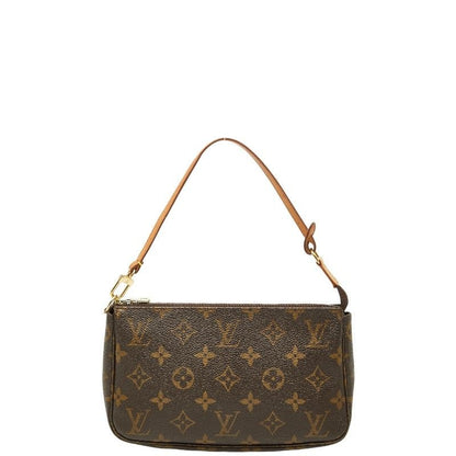 Louis Vuitton Monogram Pochette Accessoire Handbag Brown Leather