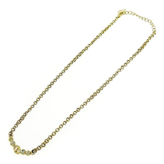 Christian Dior GP Rhinestone CD Logo Necklace Women