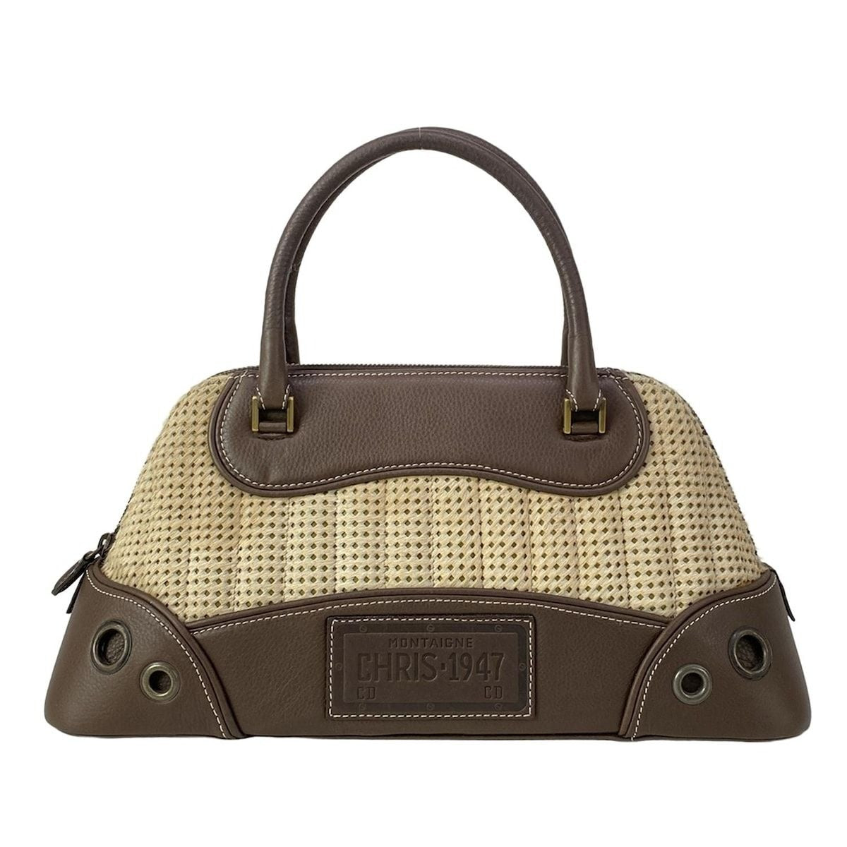 Dior Handbag Trailer Dark Brown Ivory Perforated Leather