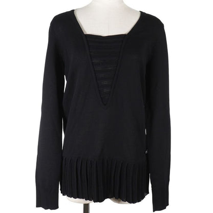 Chanel Pleated Cotton Black Cut And Sew
