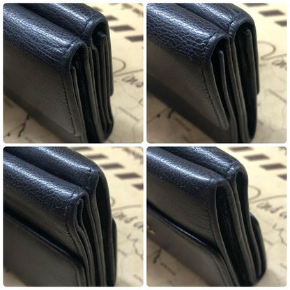 Chanel Trifold Wallet CC Logo Caviar Leather Black