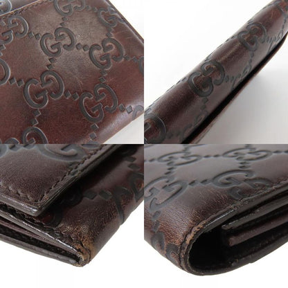 Gucci Bifold Wallet 146229 Sima Leather Dark Brown Long Wallet Small Accessories