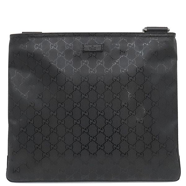 Gucci Shoulder Bag GG Imprime Shoulder Bag PVC Black Silver Hardware Black