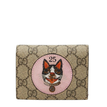 Gucci GG Supreme Bosco Bifold Wallet Compact Beige Multicolor