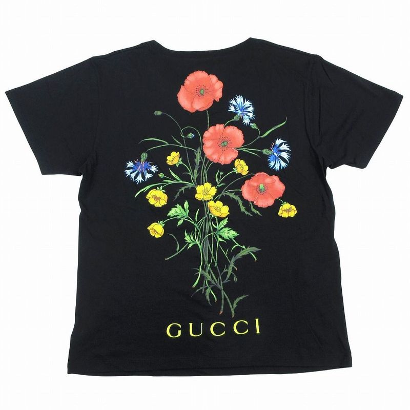 Gucci 492347 Xjald Chateau Marmont Print T-Shirt Short Sleeve Black Size XS