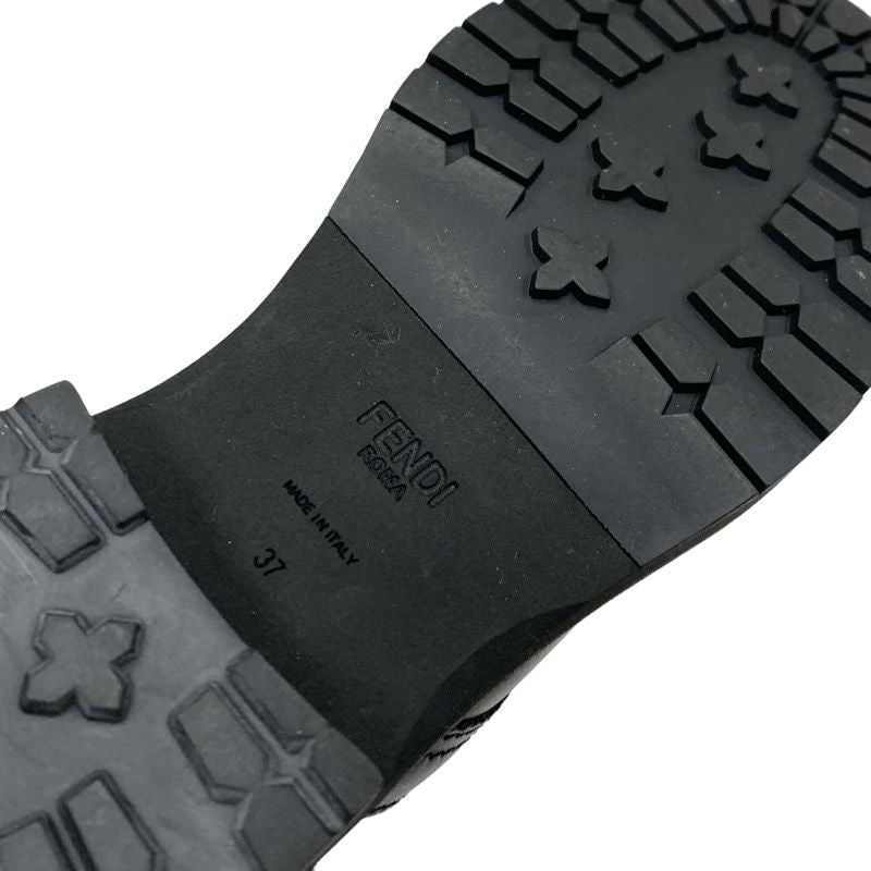 Fendi Rococo Boots Short Boots Shoes Leather Fabric Black Ivory Brown Zucca