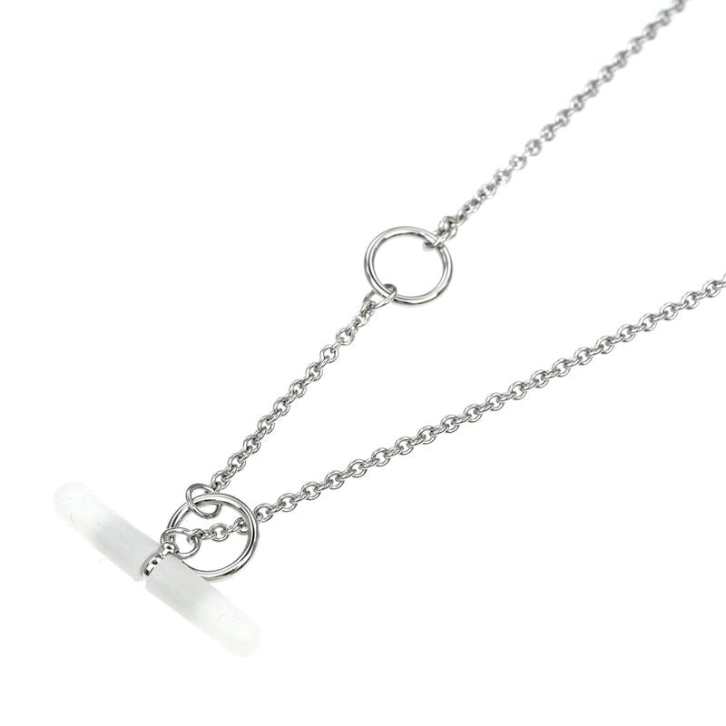 Hermes Necklace Mini Maillon PM Black Silver-color- Chaine D'ancre