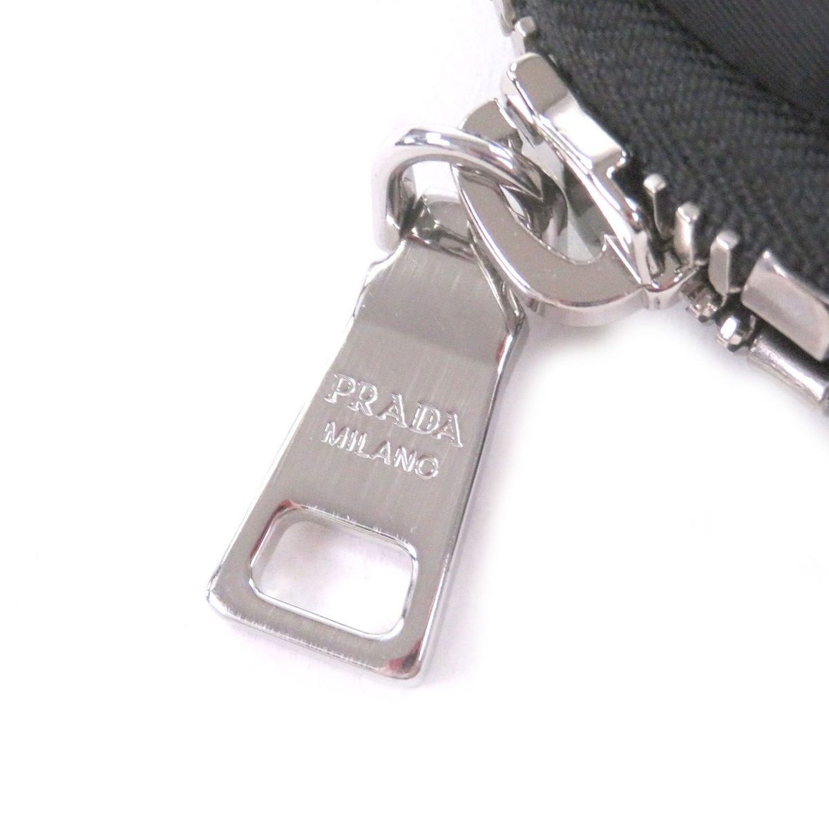 Prada Nylon Triangle Logo Plate Shoulder Mini Basket Pouch Black — view 9