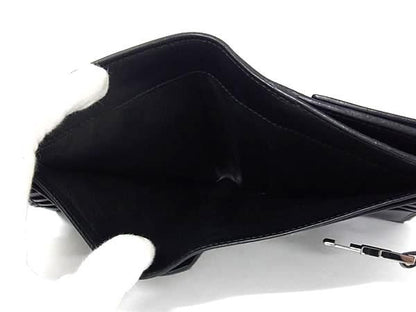 Gucci 05474 2778 Jackie Sherry Line Suede And Leather Fold Wallet Black Fr4261