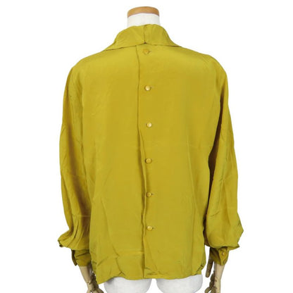 Christian Dior Blouse M Silk Mustard Bow Tie Blouse Top Apparel Women Ladies