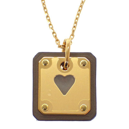 Hermes As de Coeur PM Necklace Pendant Beige Etoupe