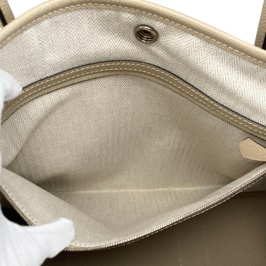 Hermes Tote Garden Party PM C Engraved Epson Trench Beige Silver Hardware Hermes