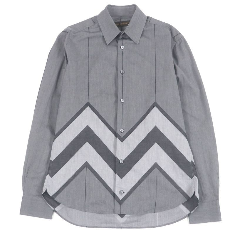 Louis Vuitton 100% Cotton Karakoram Long Sleeve Shirt Grey XS