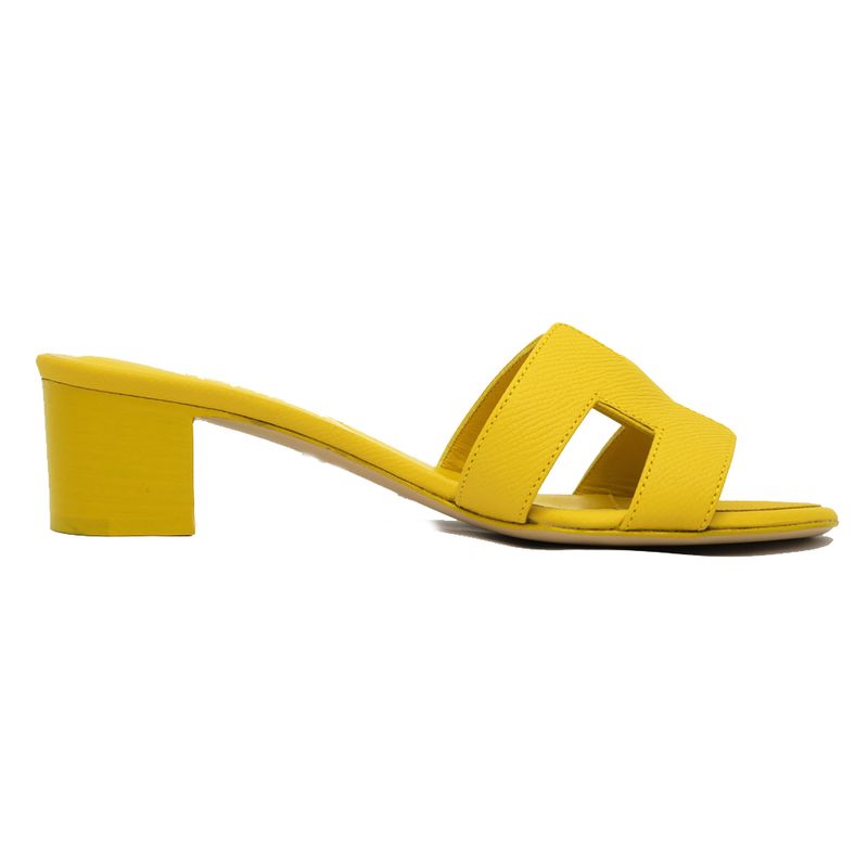 Hermes Oasis Sandals Size 35 Yellow Series Yellow Heel H Motif Ladies